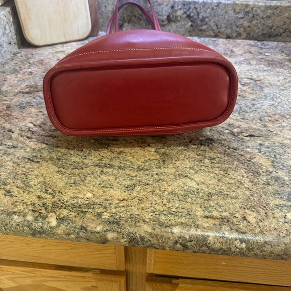 Vintage Coach Red Leather Tote Bag